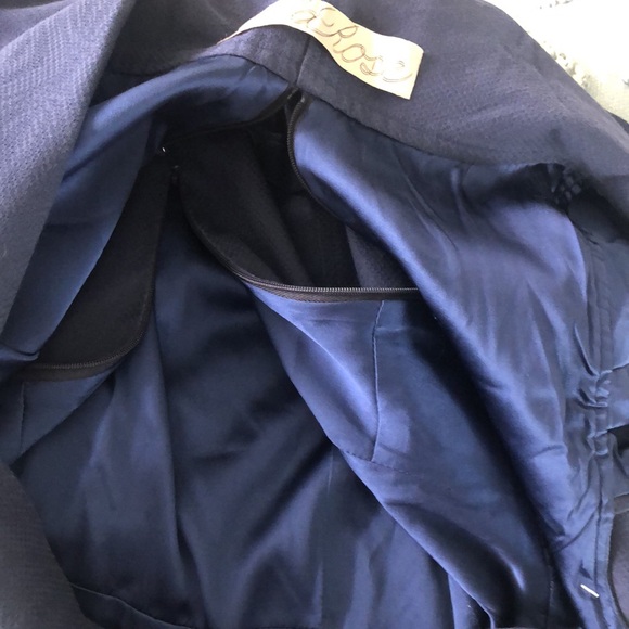 Lela Rose Navy Blue Sheath Midi Dress with Square Neck Size 0 - Picture 10 of 11